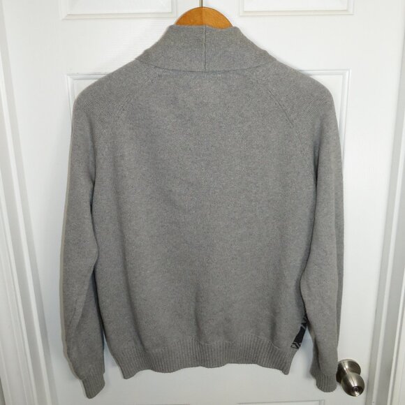 Weatherproof Vintage Gray Mens M Cotton Reindeer Christmas Cardigan Shawl Neck - Picture 4 of 4
